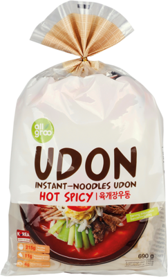 Udon Nudeln, würzig scharf