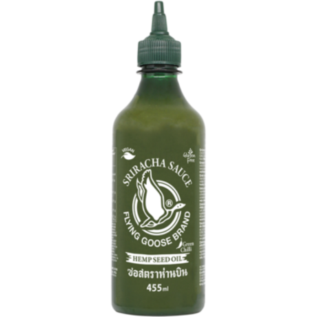 FLYING GOOSE Thailand Chilisauce, Sriracha, grün, mit Hanfsamenöl 455ml