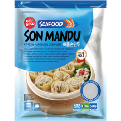 Dumpling mit Meeresfrüchten, handgemacht, Son Mandu