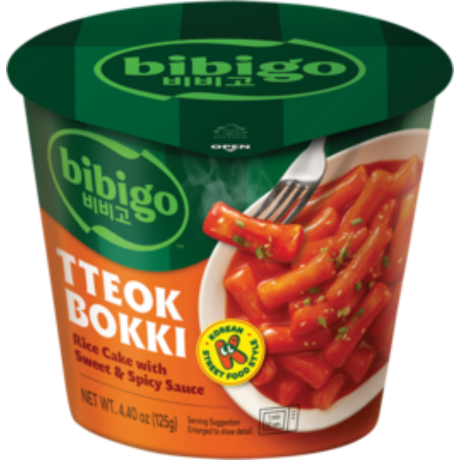 BIBIGO Korea Tteokbokki, Reiskuchen Cup mit Sweet & Spicy Sauce
