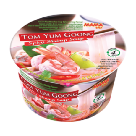 MAMA Thailand Instant-Bowl-Reisnudeln, Shrimps, würzig, Tom Yum Goong