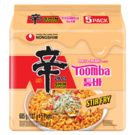 NONGSHIM Korea Instantnudeln, Shin Ramyun Toomba, Family Pack, 5 x 137 g à Beutel