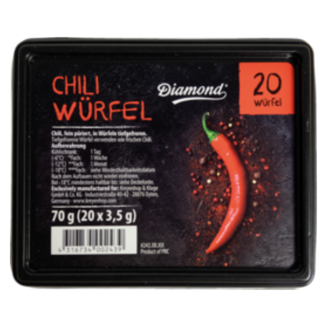 Chilipüreewürfel, Würfelbox
