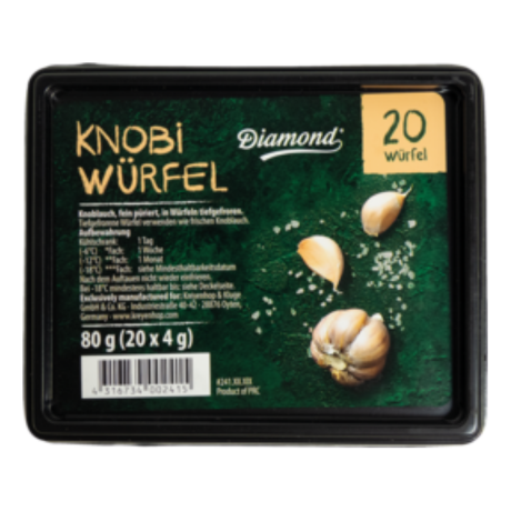 Knoblauchpüreewürfel, Würfelbox